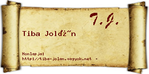 Tiba Jolán névjegykártya